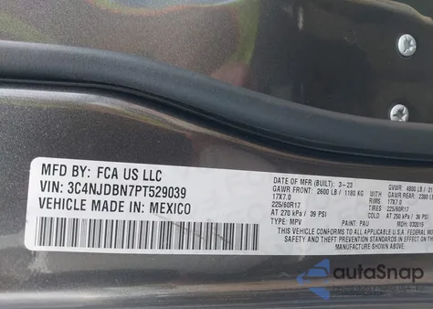 2023 Jeep Compass Latitude from USA, damaged, VIN 3C4NJDBN7PT529039